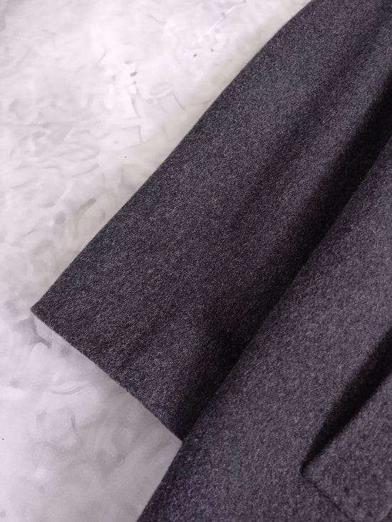 HUGO BOSS WOOL Men's Charcoal CASHMERE PEA COAT