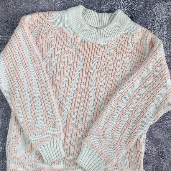 Vintage Uniqunue Pattern Fluffy Sweater Crewneck