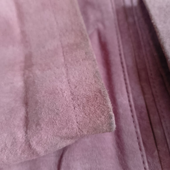 Vintage Le Chateau Pink Suede Zip-Front Jacket Motorcycle Jacket