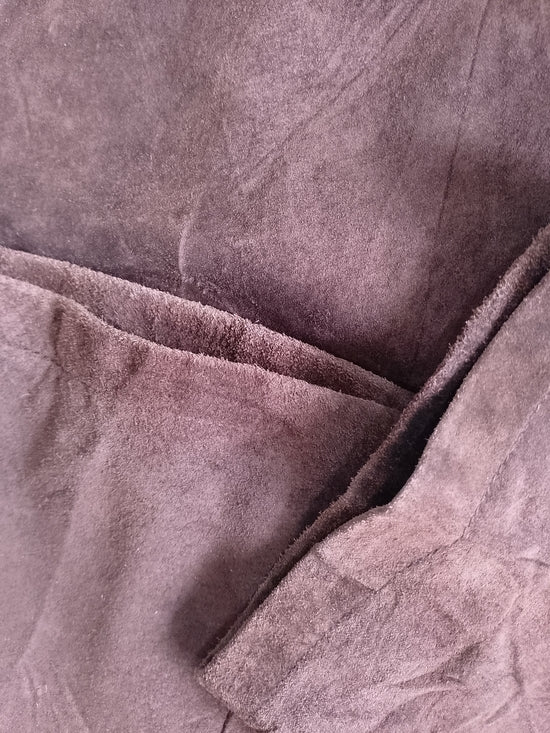Y2K EXCHANGE Brown Suede Wide-Leg Pants