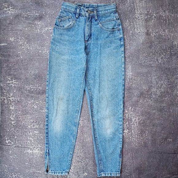 Vintage 1980s LEE Mom Denim Jeans Talon 42 Zipper