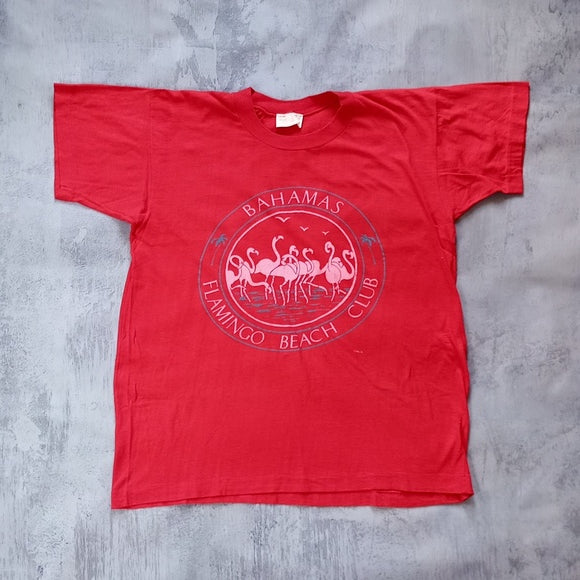 Vintage 80s Bahamas Flamingo Beach Club Single Stitch T-Shirt UNISEX