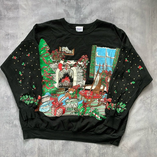 Vintage UGLY Christmas Sweater Print All Over