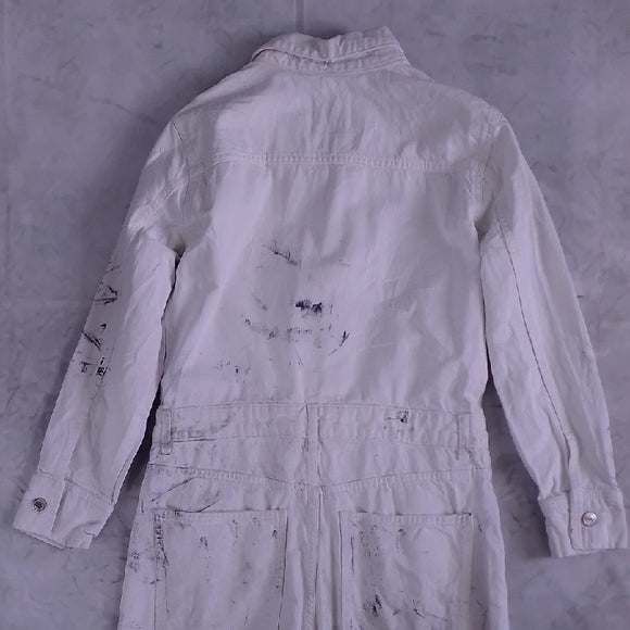 ZARA White Jumpsuit with Handprint Design