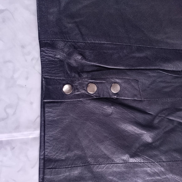 Vintage 90s PARIS SPORT CLUB Black Leather Skirt