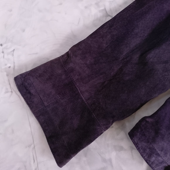 Vintage Danier Suede Tie-Front Jacket - Purple