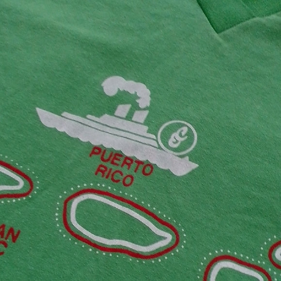 Vintage '90s The Caribbean Islands Graphic T-Shirt SINGLE STITCH V-NECK