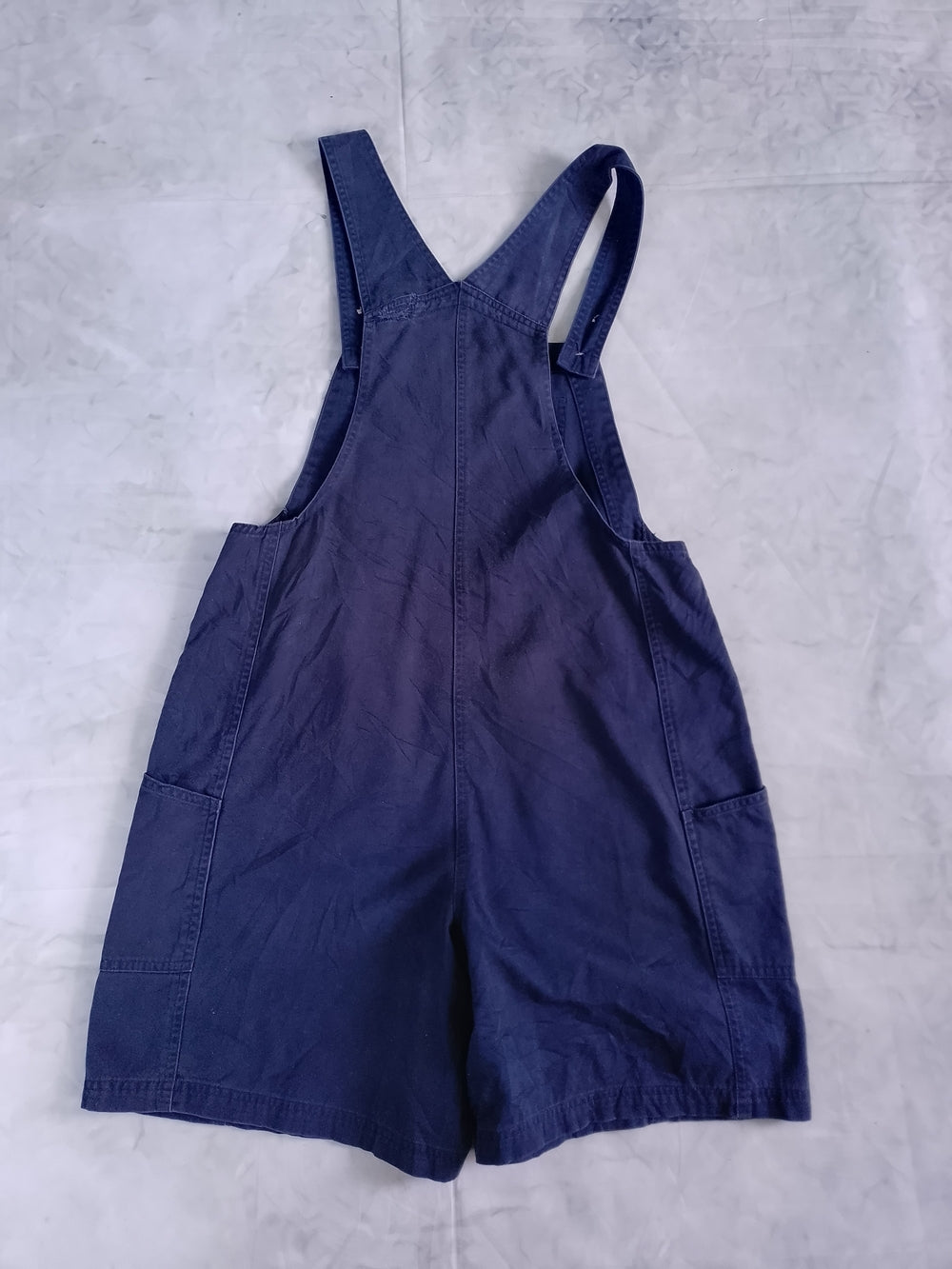 Vintage 90s Navy Blue Short Overalls