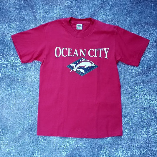 Vintage 90s Ocean City Dolphin Graphic Single Stitch T-Shirt