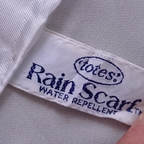 Totes Water-Repellent Striped Rain Scarf Blue & Green 26” Made in Japan