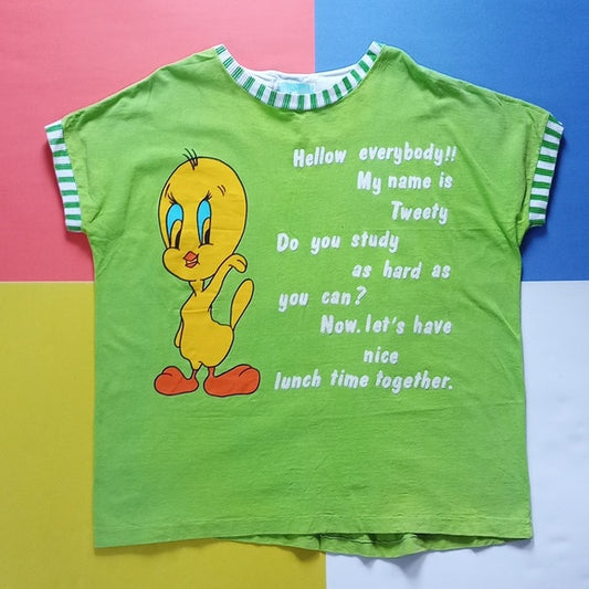 Vintage 90s Troops Tweety Bird Looney Tunes Single Stitch T-Shirt