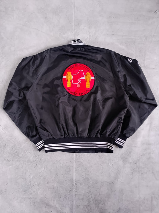 Vintage 90s NEW ENGLAND FOOTBALL ASSOCIATION Black Varsity Jacket