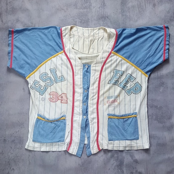 Vintage 1992 ESLEEP Distressed Baseball Jersey Shirt #34