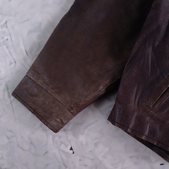 Vintage 90s NEVADA Brown Leather Jacket for Men