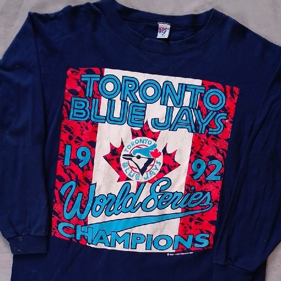 Vintage 1992 Toronto Blue Jays World Series Champions Long Sleeve Shirt
