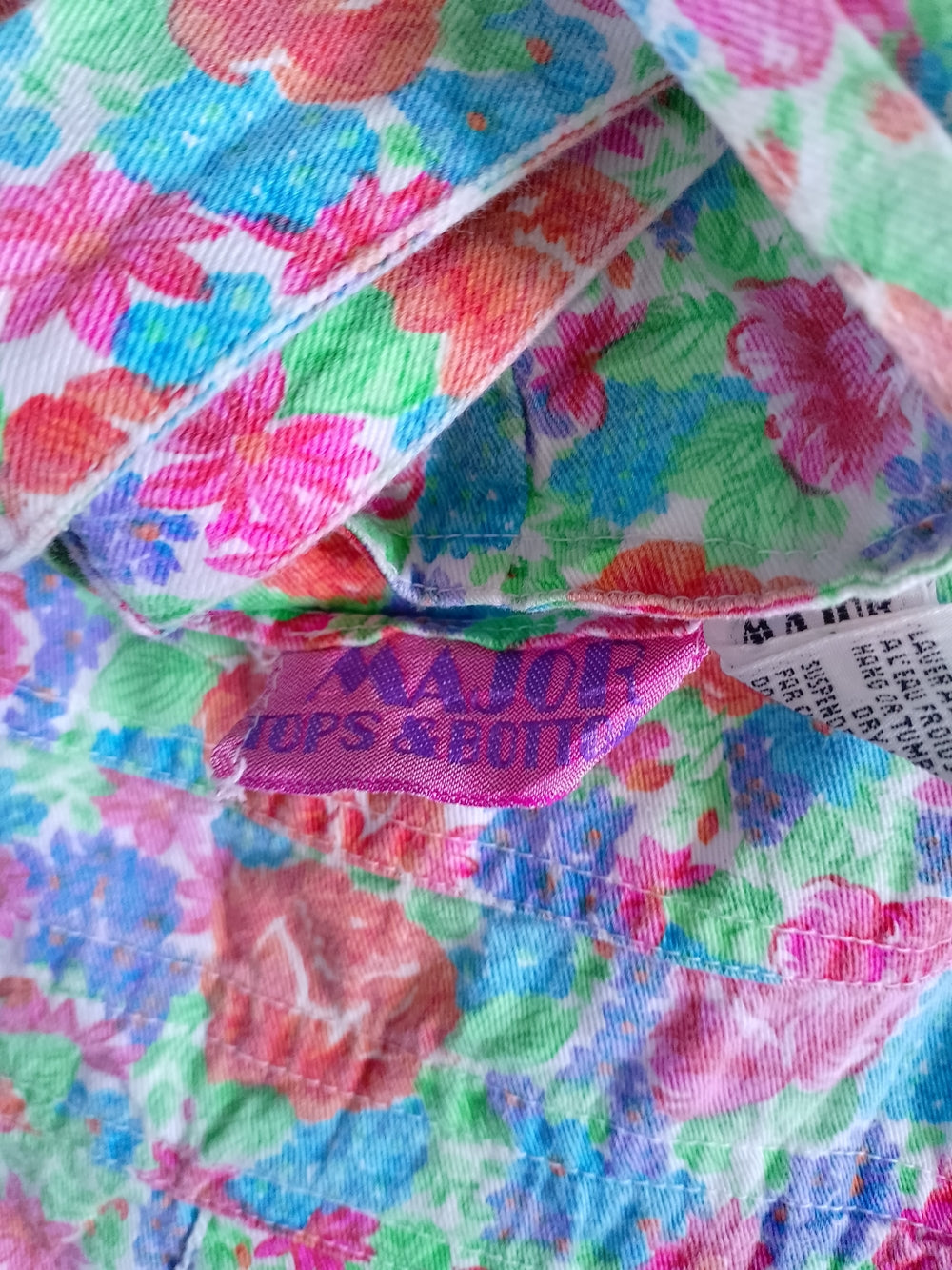 Vintage 90s Floral Print Short Overalls