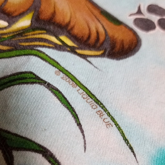 2009 LIQUID BLUE Blue Tie-Dye Alice in Wonderland T-Shirt UNISEX