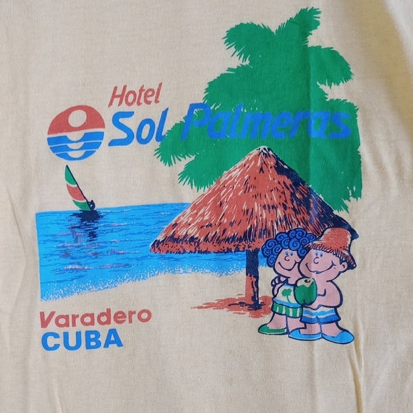 Vintage 80s Hotel Sol Varadero Cuba Yellow T-Shirt UNISEX