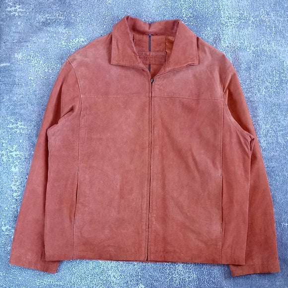 BRITCHES Leather Orange Jacket Zip-Up