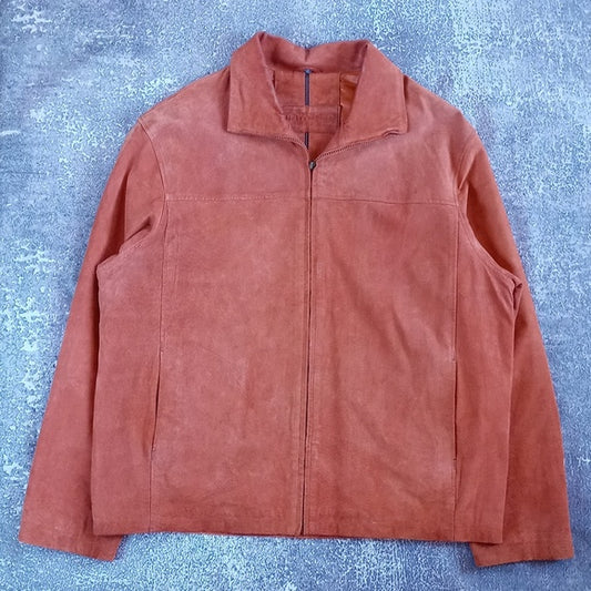 BRITCHES Leather Orange Jacket Zip-Up