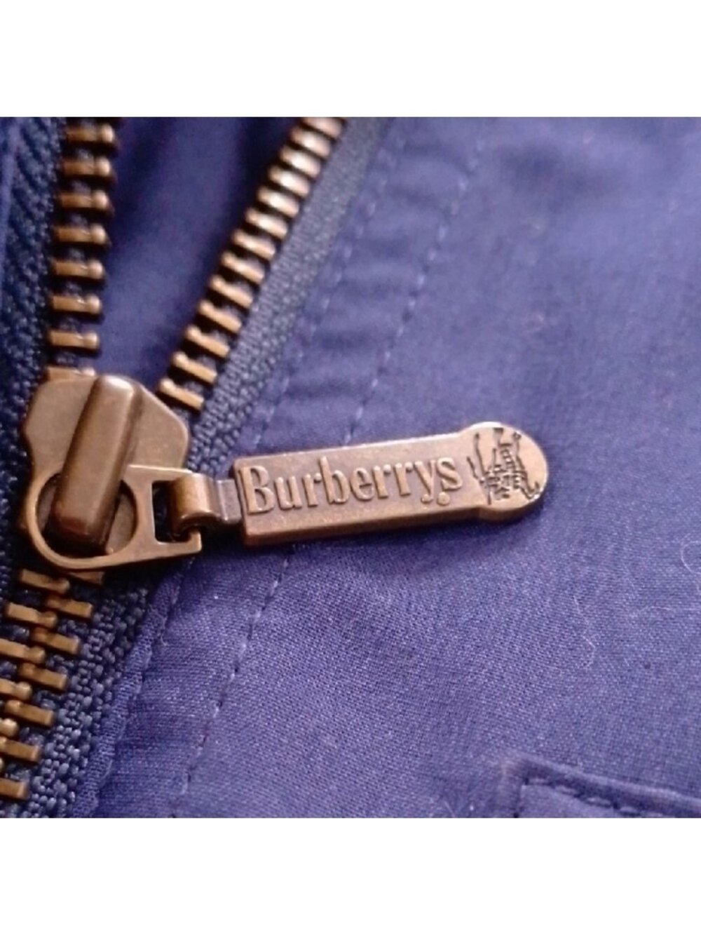 Vintage BURBERRY'S Navy Blue Jacket with Red Lining Embroidered UNISEX MAC COAT