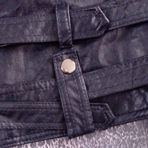 Black Faux Leather Biker Jacket