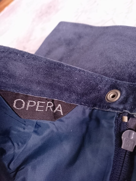 Vintage 90s SUEDE Classic Navy Mini Women's Skirt OPERA