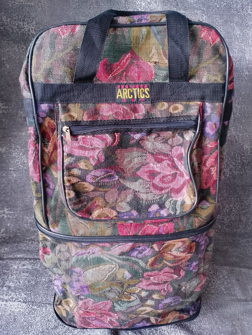 Vintage ARCTICS USA Floral Tote Travel Bag - Expandable
