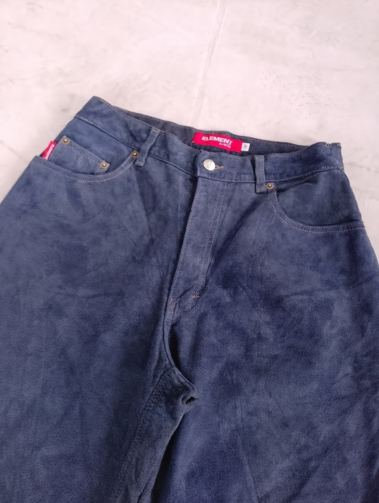 Vintage Y2K Element Suede Blue Pants