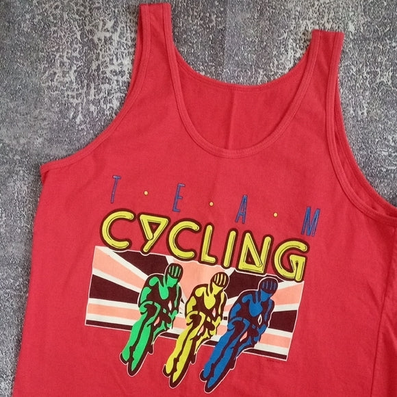 Vintage 1990 TEAM CYCLING MUSCLE SHIRT SINGLE STITCH