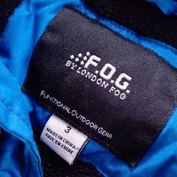 FOG LONDON FOG Blue and Green Hooded Jacket YOUTH