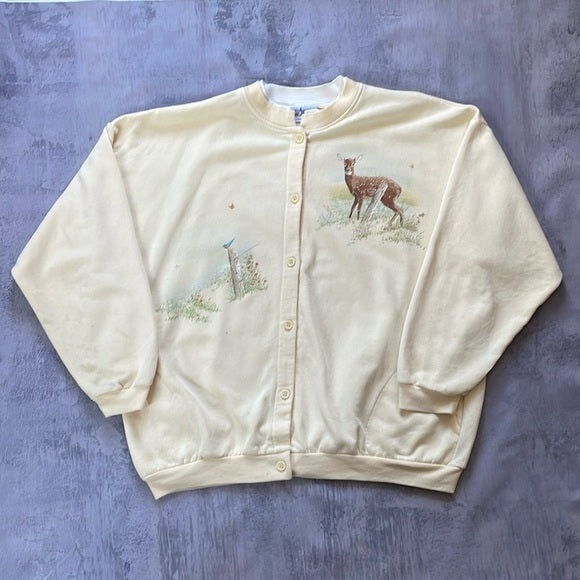 Vintage 90s Deer Graphic Cartgan Artisans