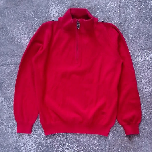 BURBERRY CHILDREN RED SWEATER ZIP UP