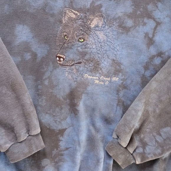 Vintage Wolf/Cayote Dawson Creek BB Mile 0 Crewneck Tie-dye Unisex