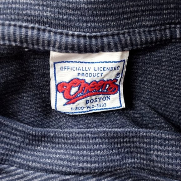 Vintage Cheers Boston Embroidered Striped Shirt