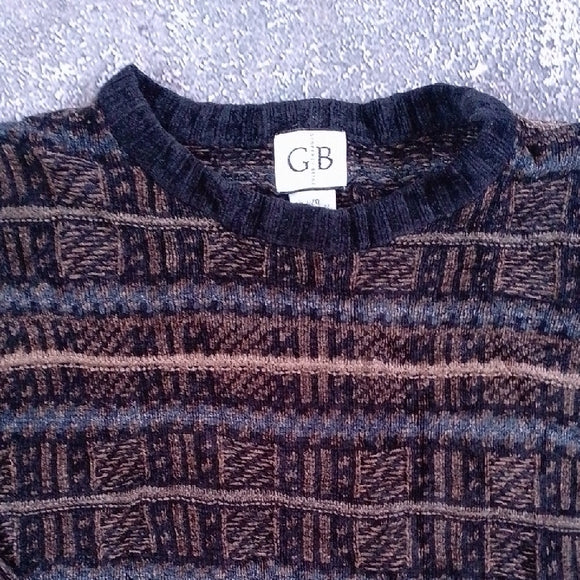 Vintage 90s GEOFFREY BEENE Striped Knit Grandpa Sweater