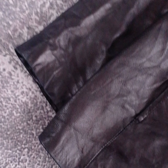 Vintage 90s Danier Classic Black Italian Leather Jacket