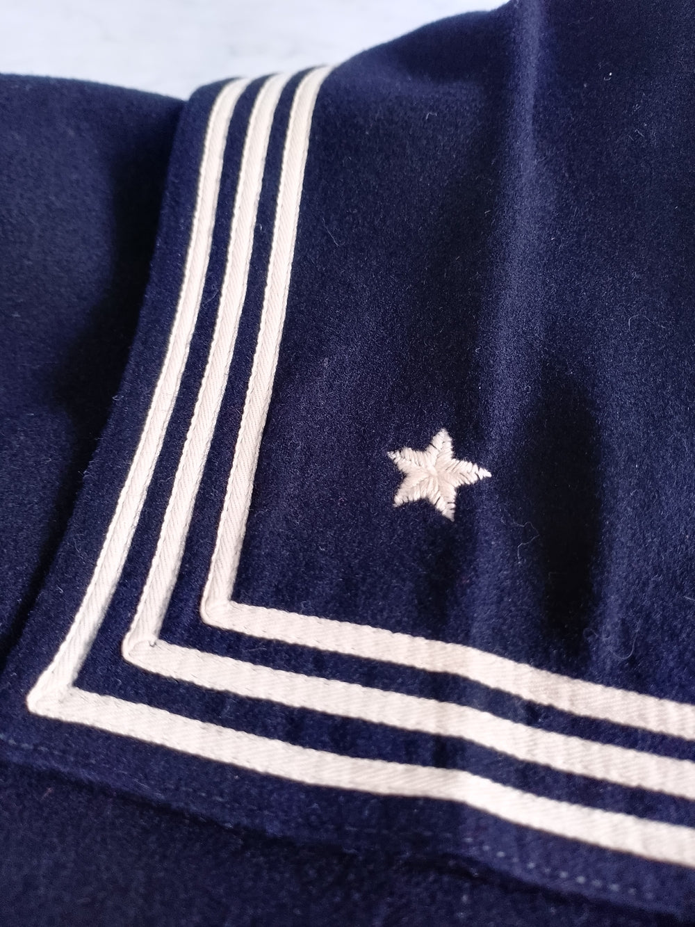 Vintage U.S. Navy Womens Blue Dress Jumper 100% Wool Cracker Jack Uniform Top