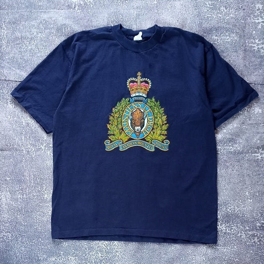 Vintage 90s RCMP Royal Canadian Mounted Police Single Stitch Tee