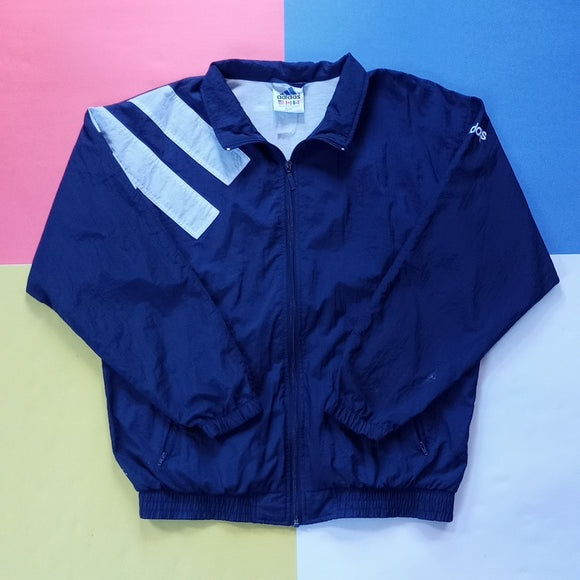 Vintage 90s Adidas Essential Striped Windbreaker Jacket UNISEX