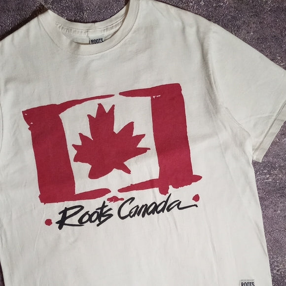 Vintage 90s ROOTS CANADA FLAG SINGLE STITCH T-SHIRT