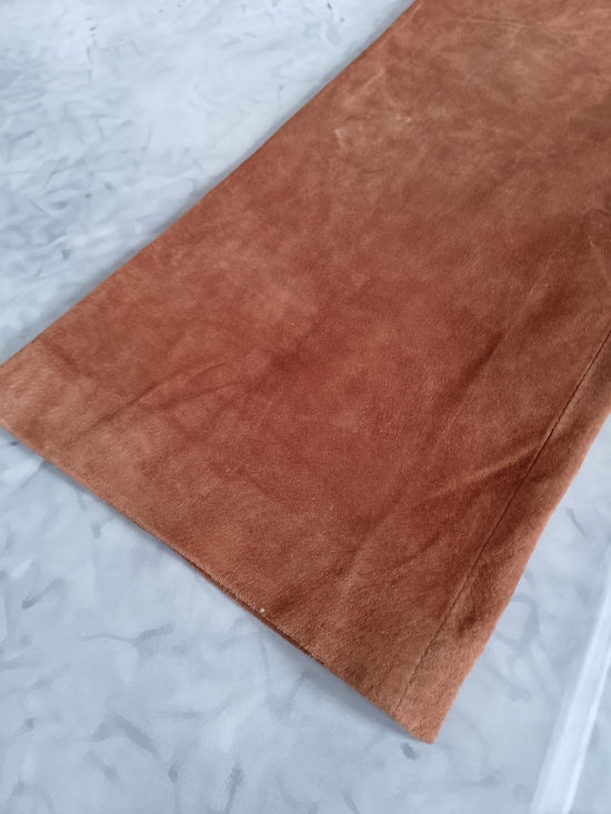 Vintage DANIER Rust Brown Suede Flared Pants