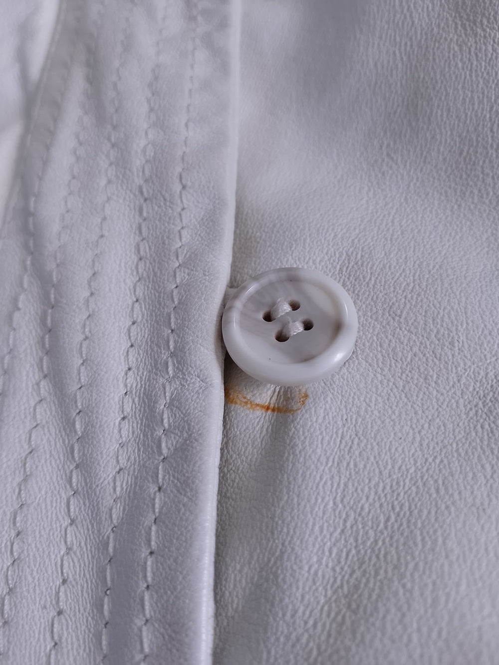 Danier White Leather Jacket with Faux Fur Trim
