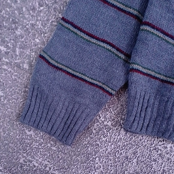 Vintage 80s Winter Harbour Blue Striped Sweater Wintuk Orlon