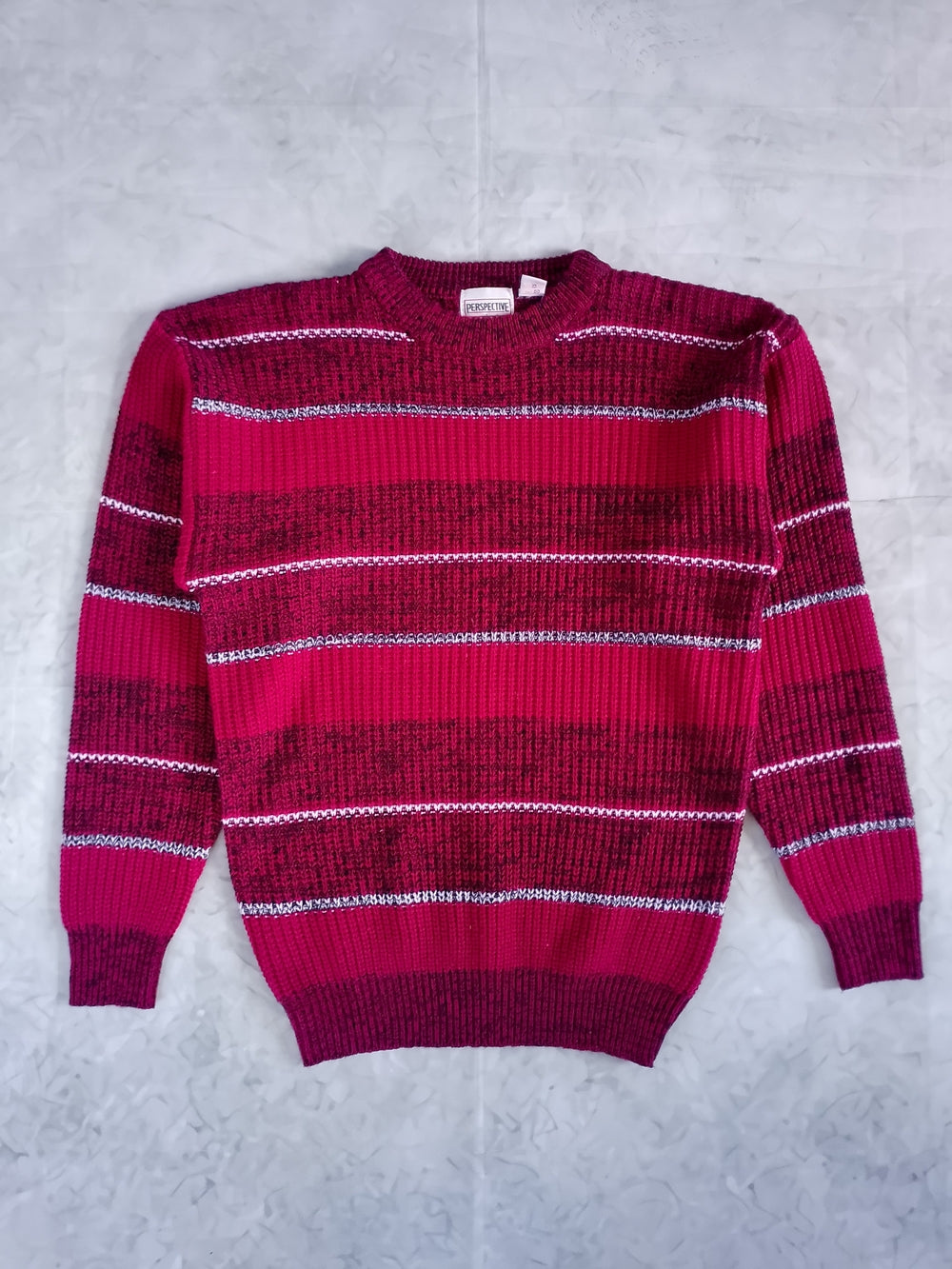 Vintage 90s Ugly Dad/Grandpa Sweater Red Striped