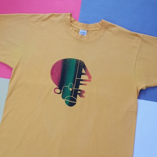 Vintage 1990s AFRO Print  Single Stitch T-Shirt UNISEX