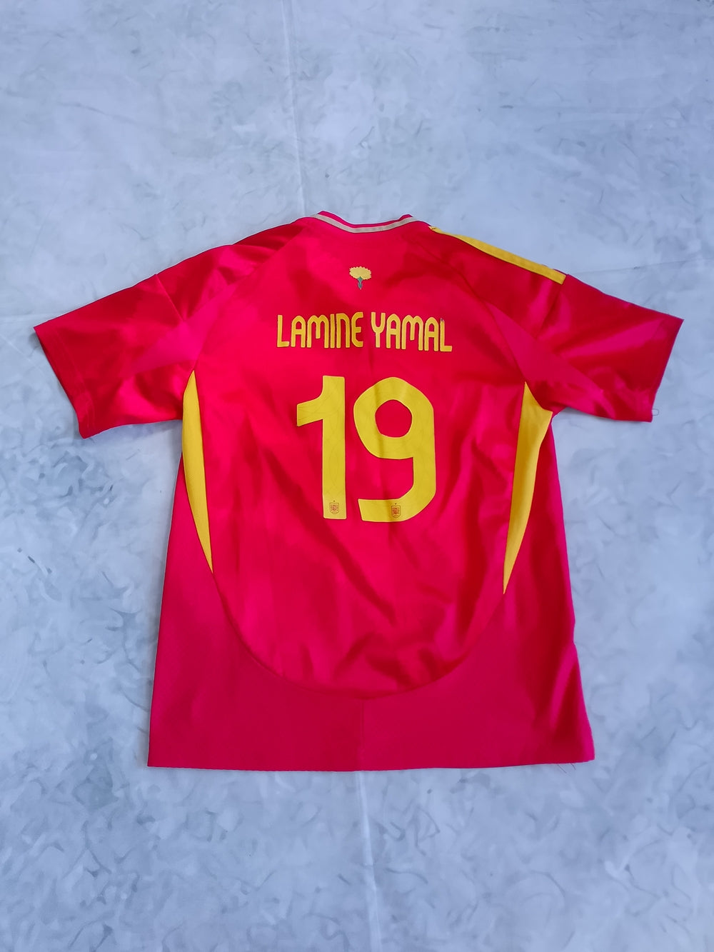 Adidas Kids' Spain Soccer Jersey 19 in Red/Yellow LAMINE YAMAL