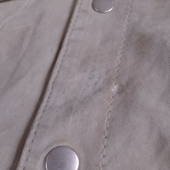 Women’s Beige Suede Trucker Jacket - NAF NAF