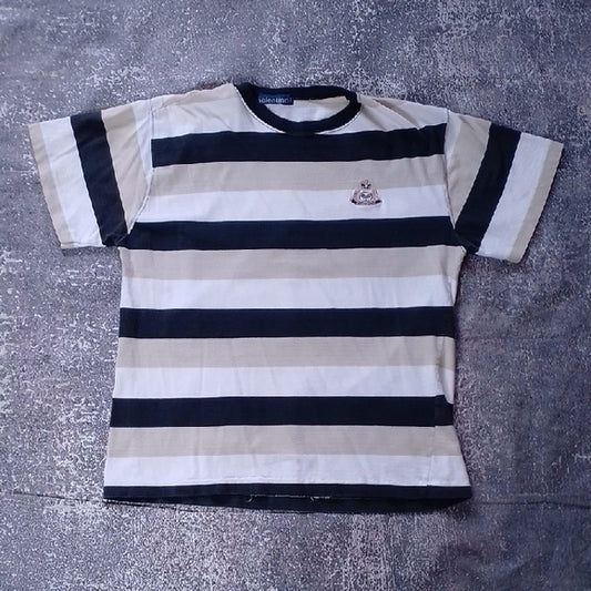 Vintage 90s VALENTINO VERO CLASSICS STRIPED SINGLE STITCH T-SHIRT