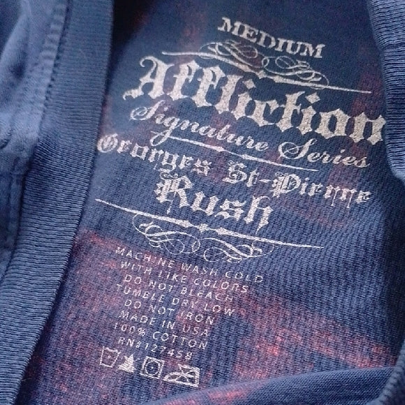 George St.Pierre Affliction Tee - Navy and Red RUSH